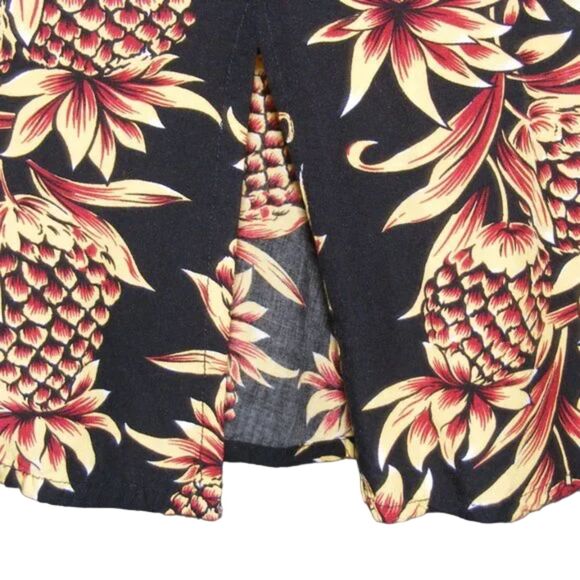 PINEAPPLE MOON Midi Dress, 2, Pineapple print, Sleeveless, Sheath, Black/Yellow - Picture 10 of 13